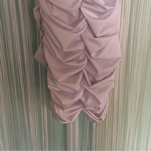 Off White Bodycon Ruched Strapless Dress - Picture 6 of 17